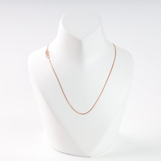 Rose gold fine chain necklace front view - Kabluchka