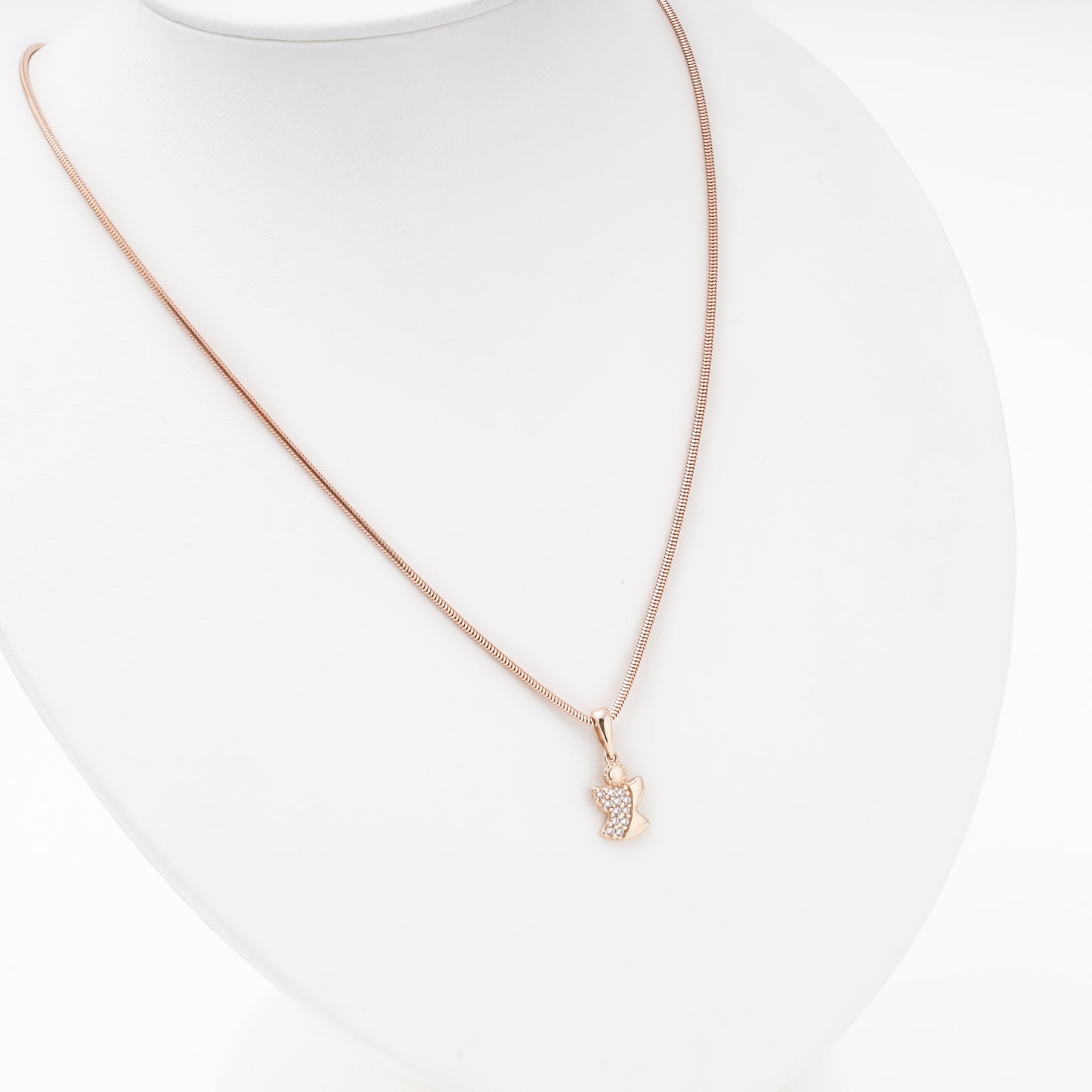 Angel pendant necklace rose gold 585 — Kabluchka