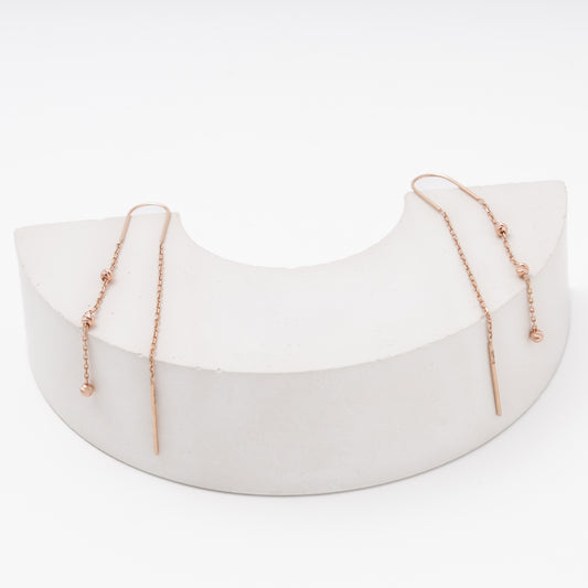 Gold thread earrings with balls 585 — Kabluchka