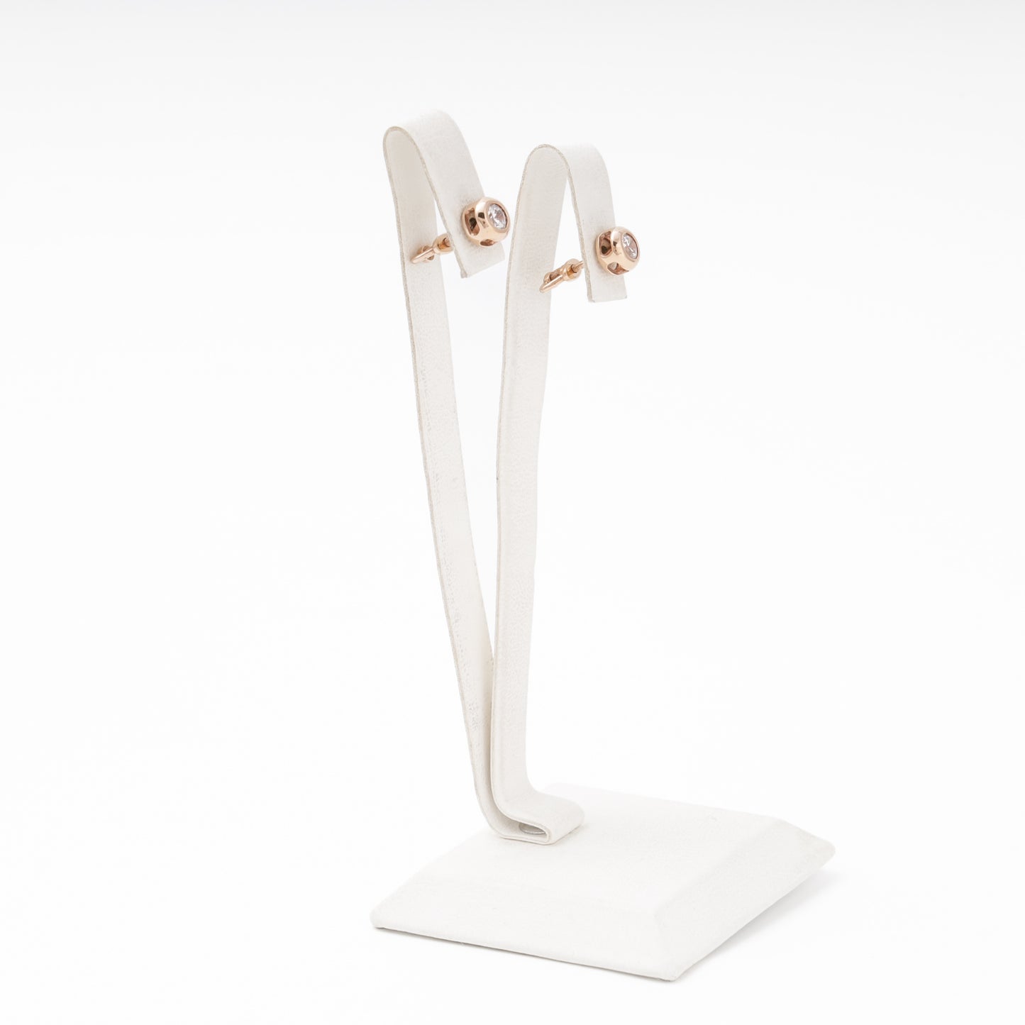 Rose Gold 585 screw back stud earrings detail - Kabluchka