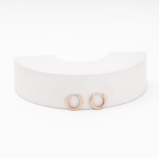 Rose gold 585 huggie earrings clicker — Kabluchka