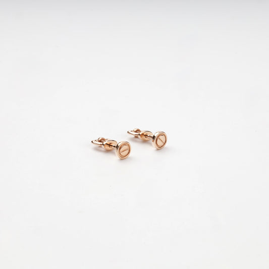 Rose gold round stud earrings with threaded screw backs — Kabluchka