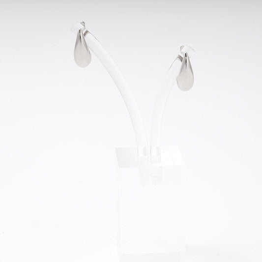 Silver 925 Polished Chunky Teardrop Earrings flat lay — Kabluchka