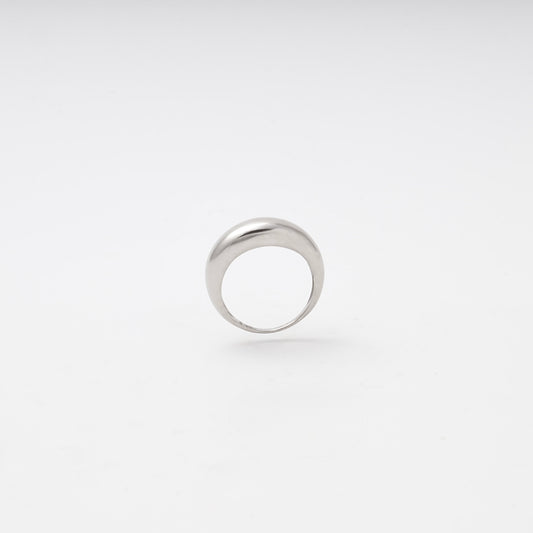 Silver 925 Dome Ring Rhodium-Plated — side angle — Kabluchka