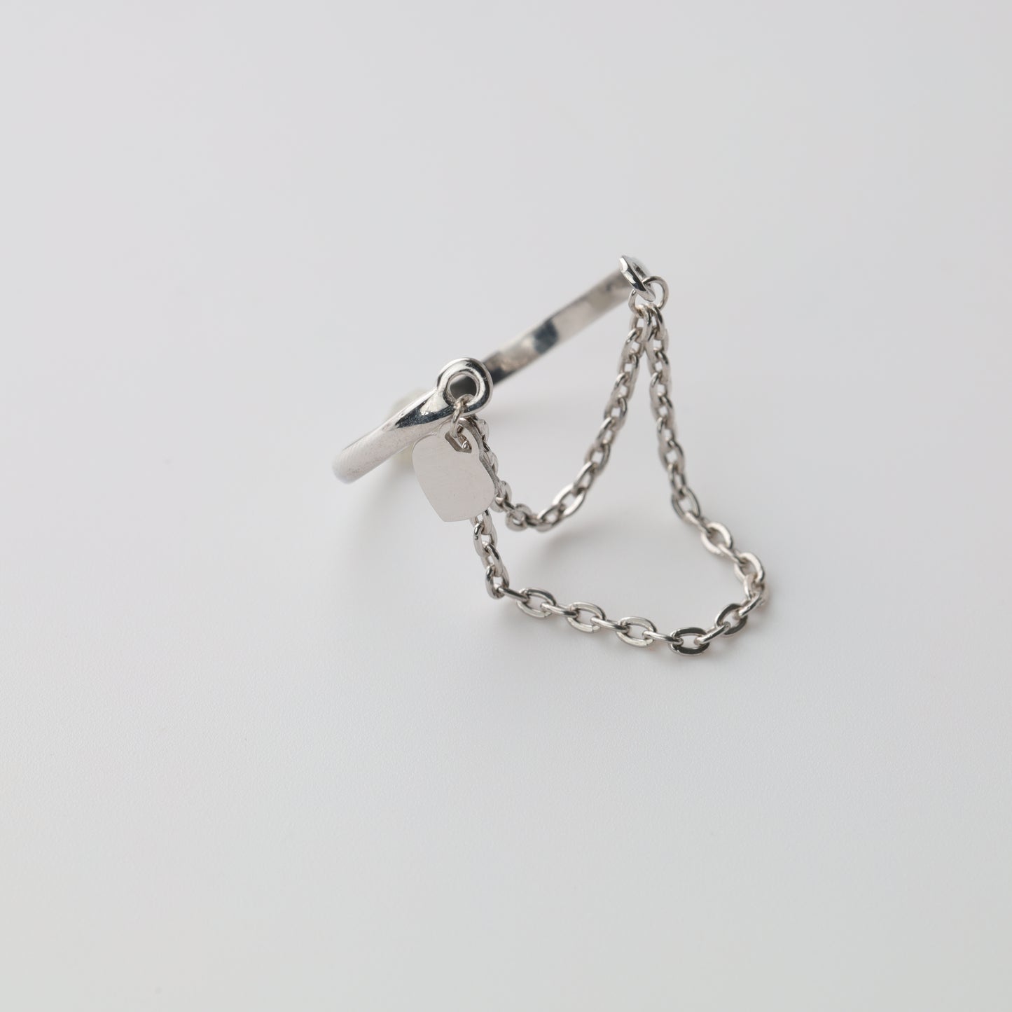 Silver 925 open ring chain detail - Kabluchka Jewelry Store