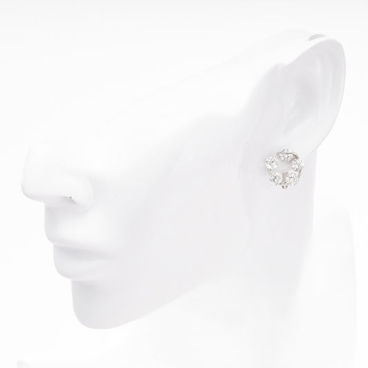 Silver 925 CZ Cluster Earrings flat lay — Kabluchka