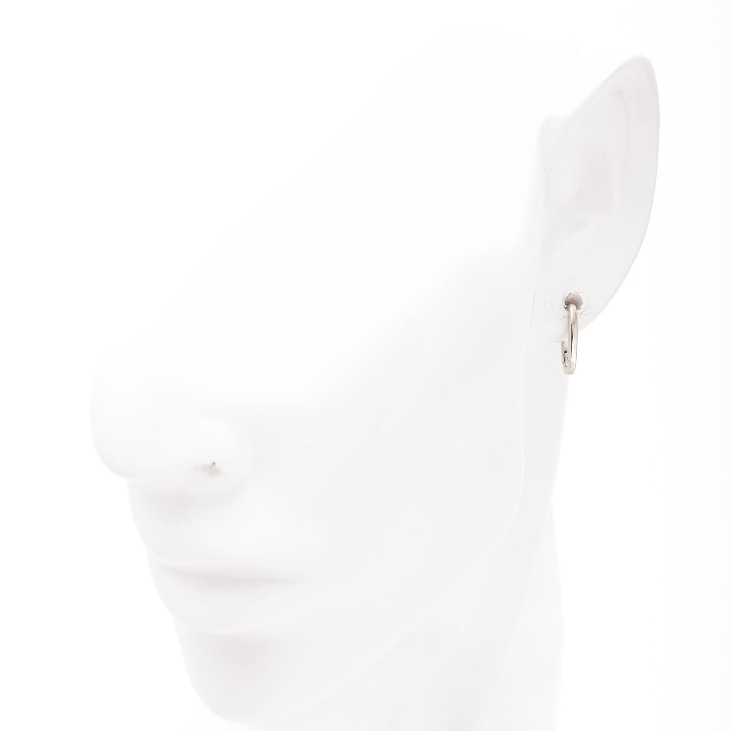 Silver 925 Huggie Earrings Worn on Model — Kabluchka