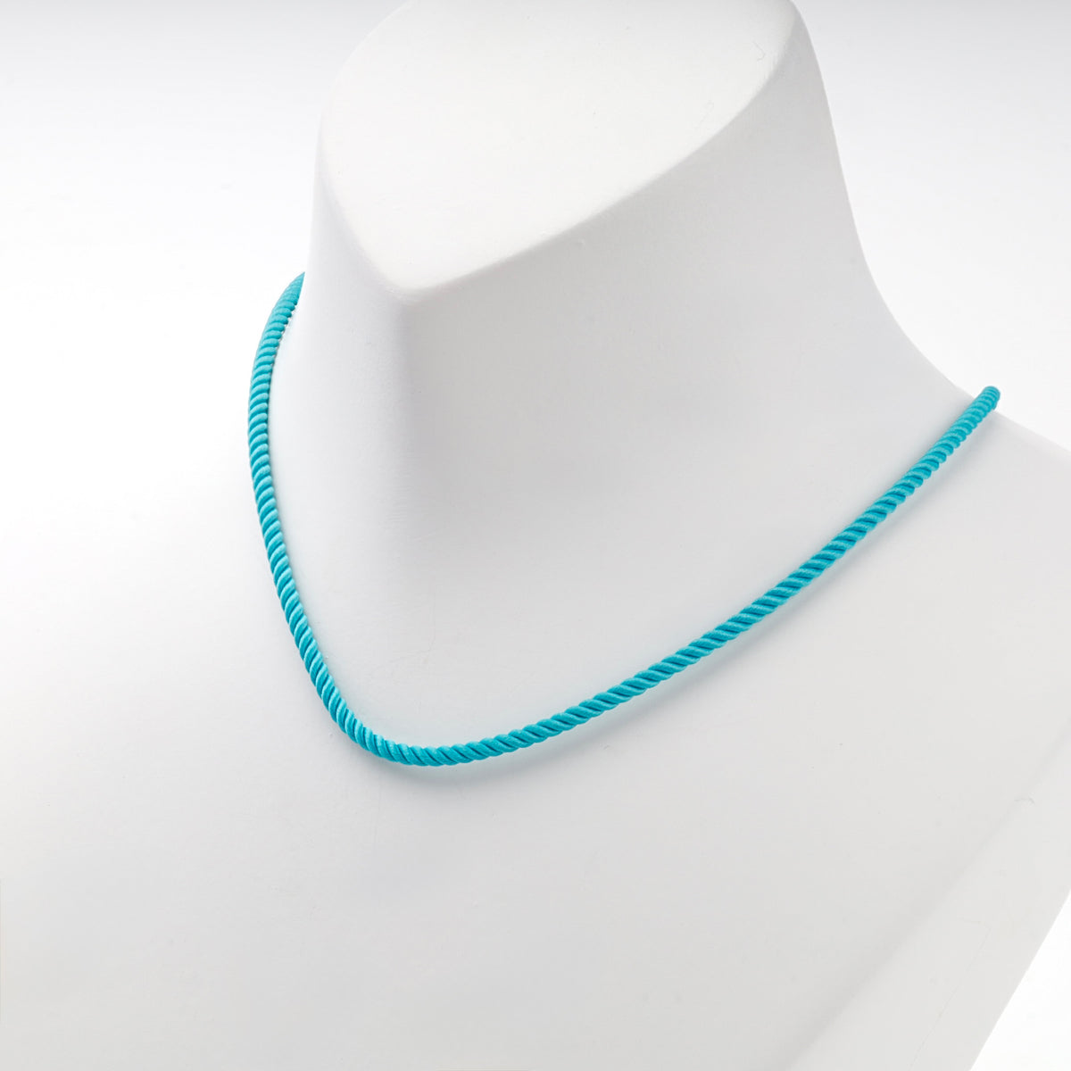 Turquoise cord necklace with rose gold fittings — Kabluchka