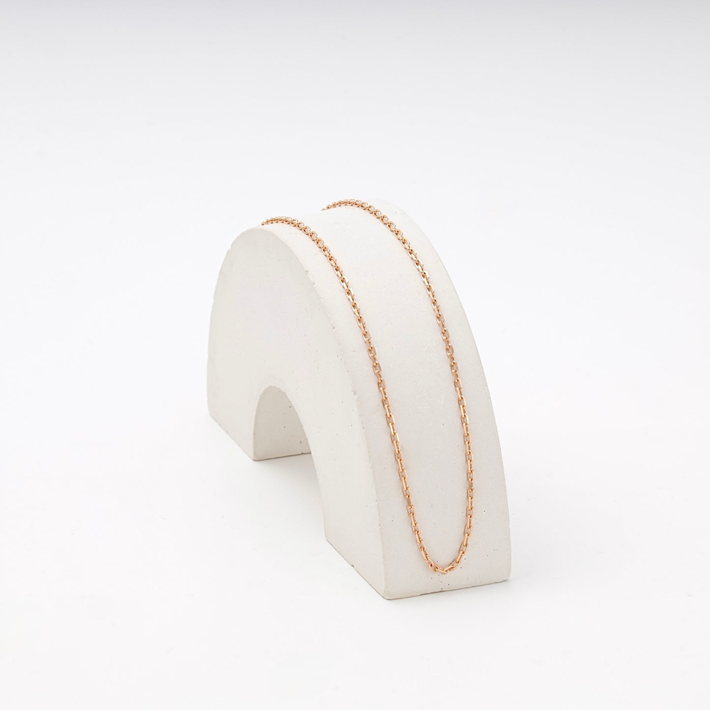 Rose Gold 585 14K Cable Chain Necklace 40cm — Kabluchka
