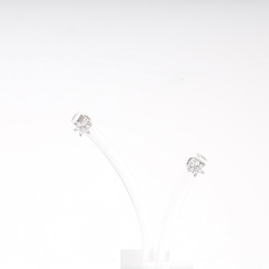 Silver 925 flower CZ stud earrings — view 2 — Kabluchka
