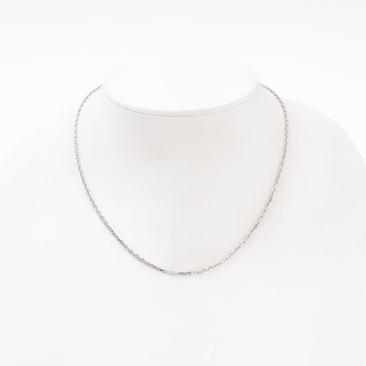 Silver cable chain 40 cm — lobster clasp detail — Kabluchka