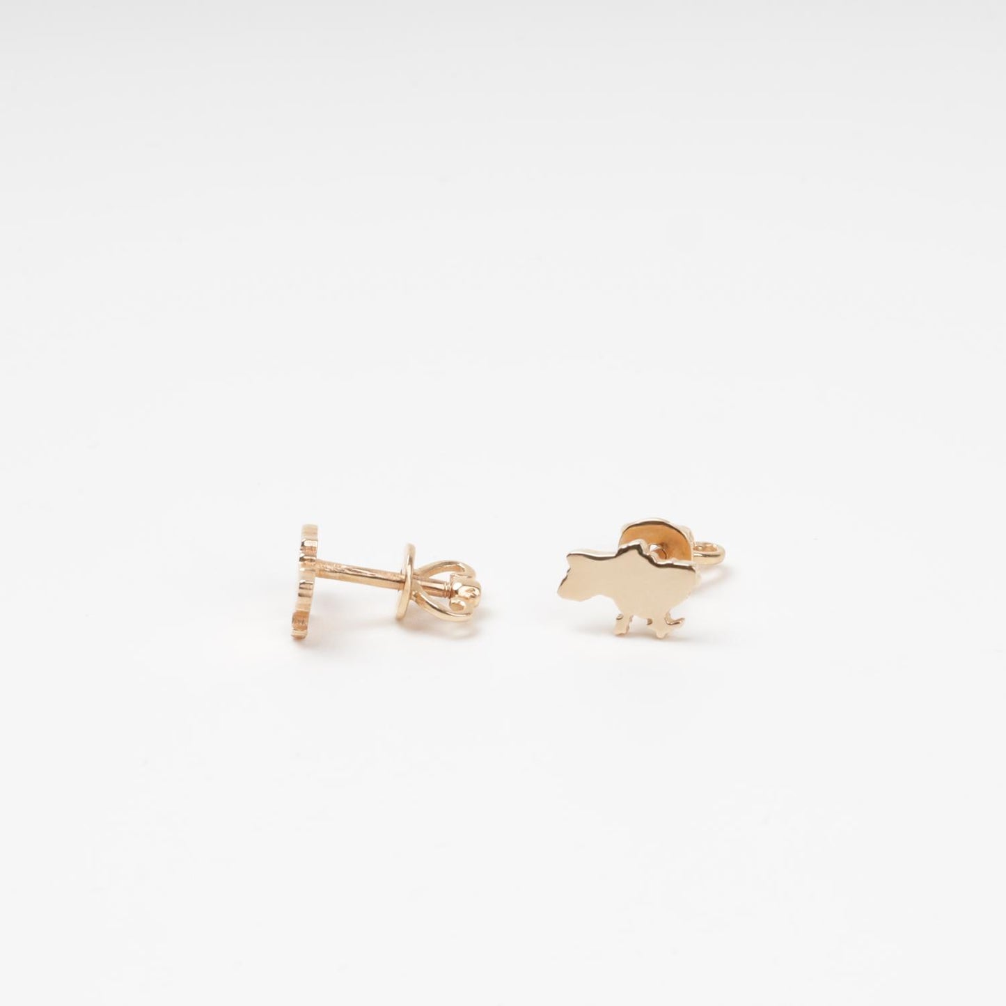 Ukraine Map Rose Gold Earrings Studs - Top View | Jewelry Store Kabluchka