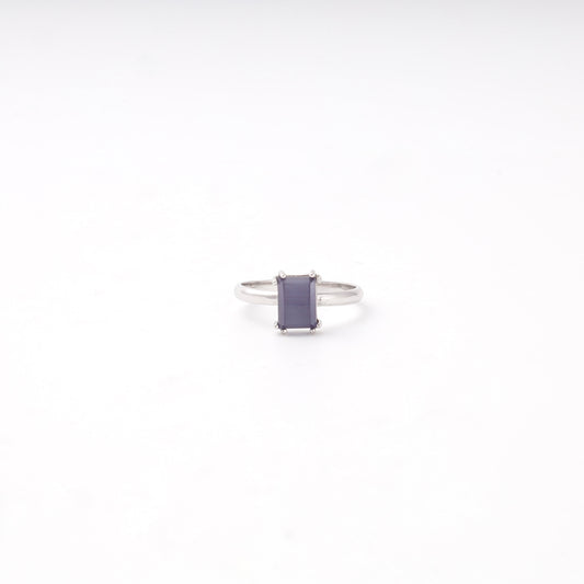 Rhodium-plated silver 925 ulexite ring — Kabluchka