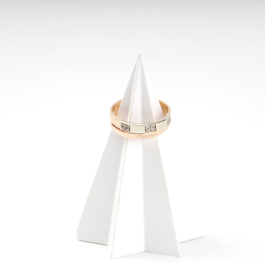 Gold 585 Two-Tone Amour Band Ring, rose and white gold — Kabluchka