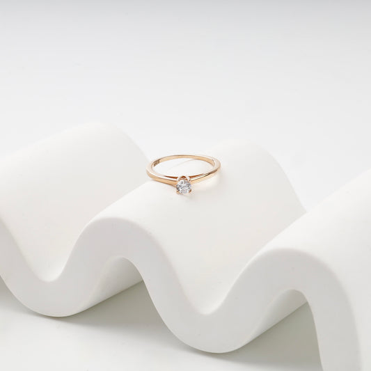 Rose gold solitaire ring on display — КД4119Royal — Kabluchka