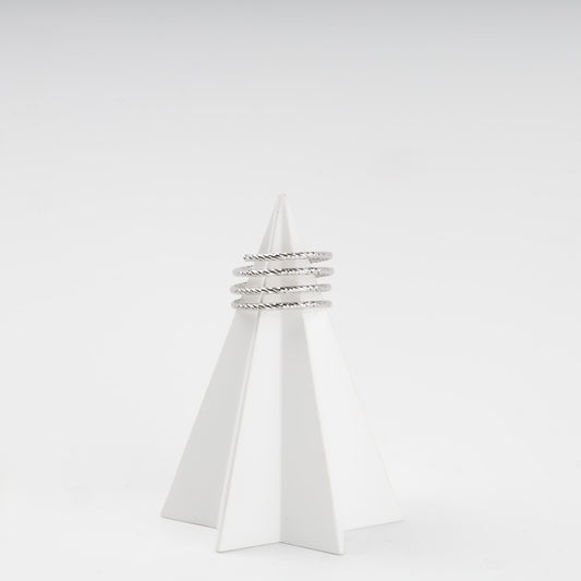 Multi-wrap Silver 925 ring — angled view — Kabluchka