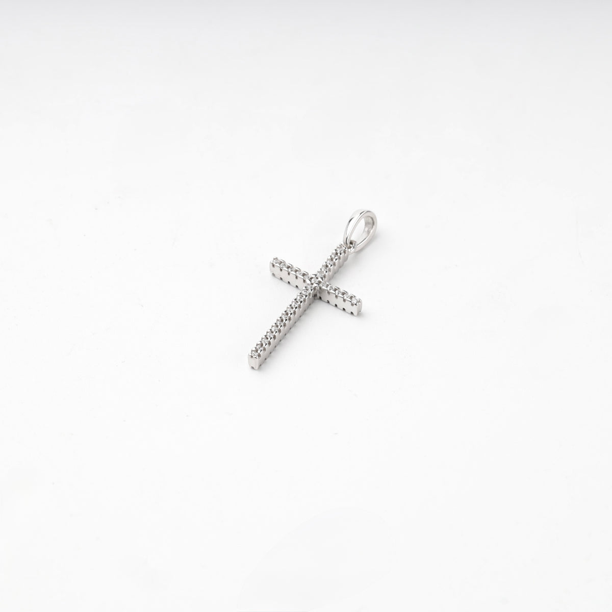 Silver 925 cubic zirconia cross pendant — view 7 — Kabluchka