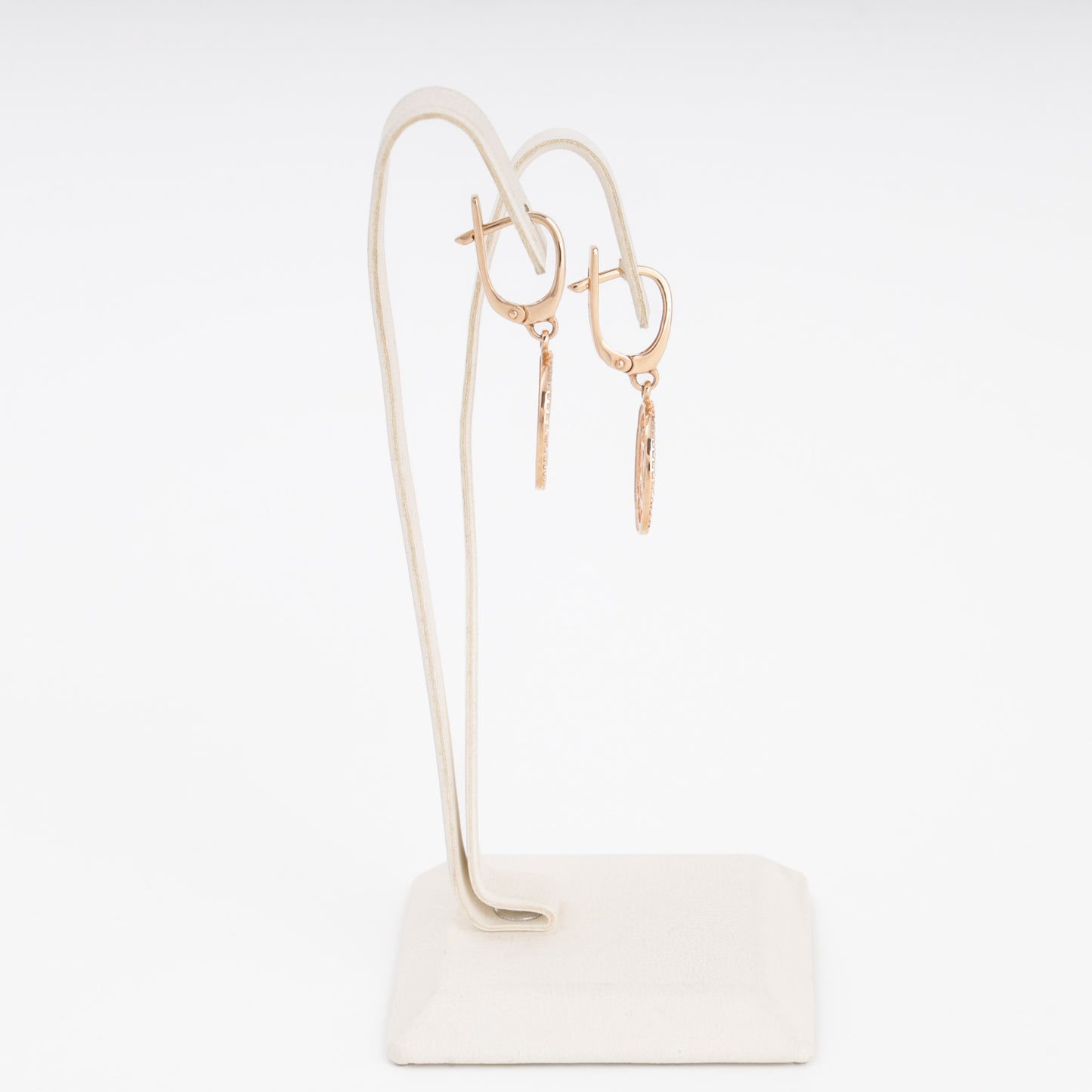 Gold 585 Drop Earrings Medallion on Surface — Kabluchka