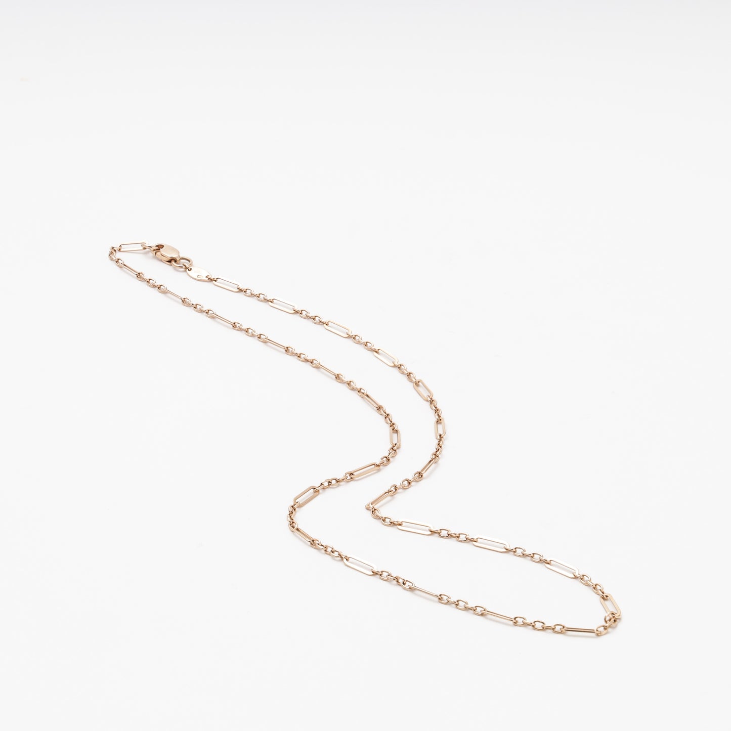 Rose Gold 585 paperclip chain necklace with lobster clasp - Kabluchka
