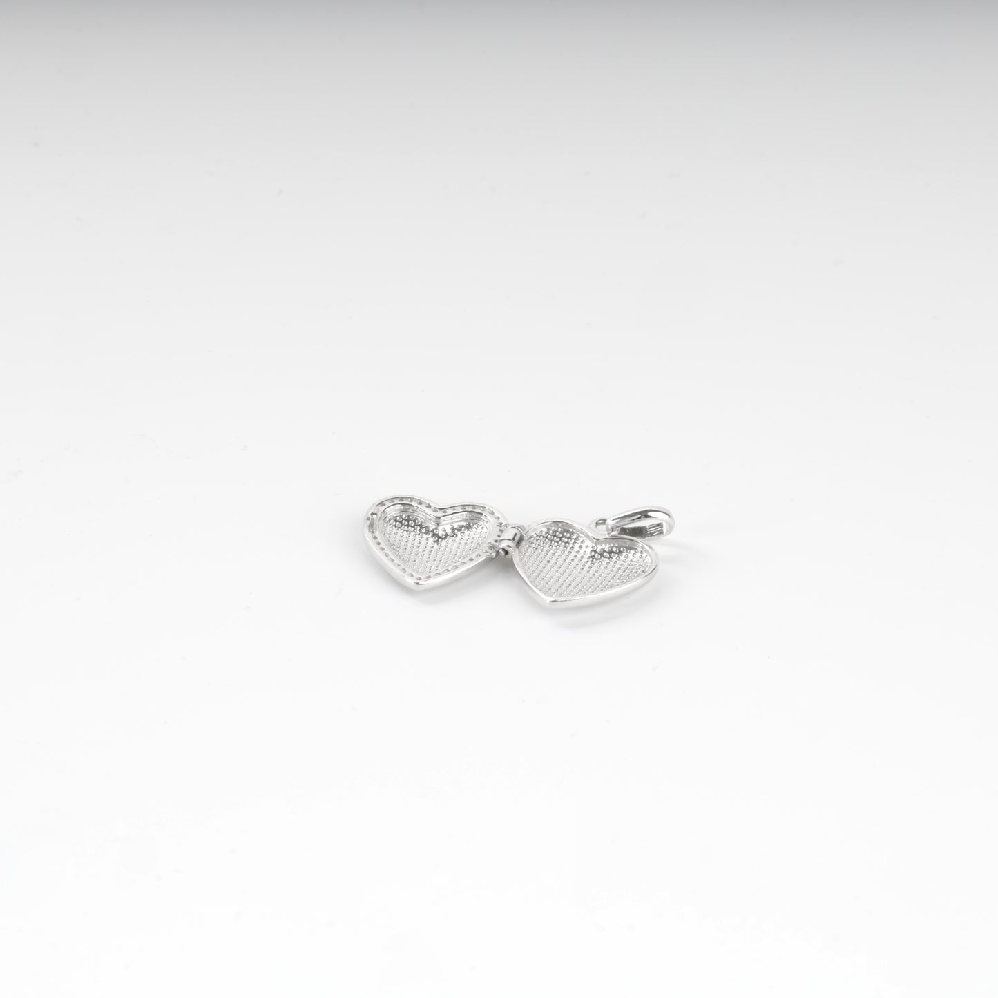 Heart locket pendant interior and hinge detail