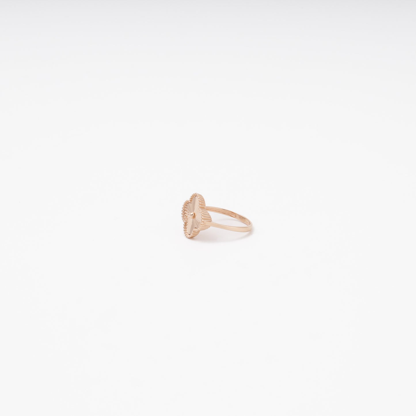 14K rose gold ring no stones side view — Kabluchka