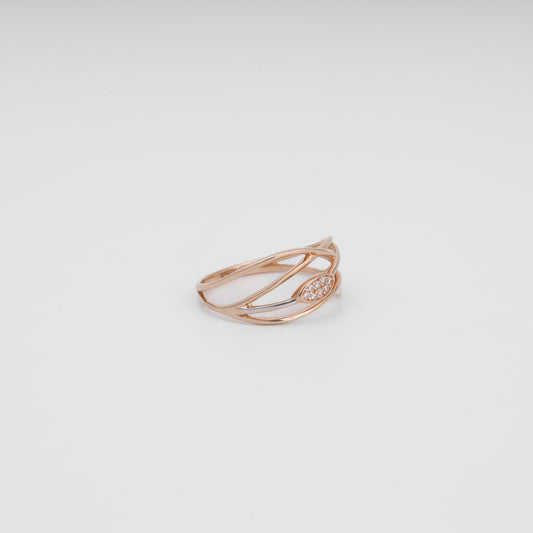 14k gold openwork ring with marquise cz cluster, delicate fashion jewelry, fine Ukrainian Jewelry for women’s gold ring gift.