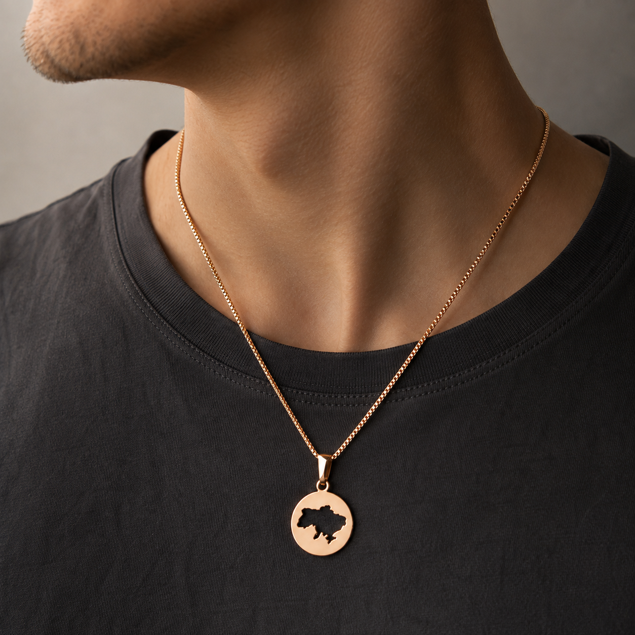 Ukraine map pendant styled on a man