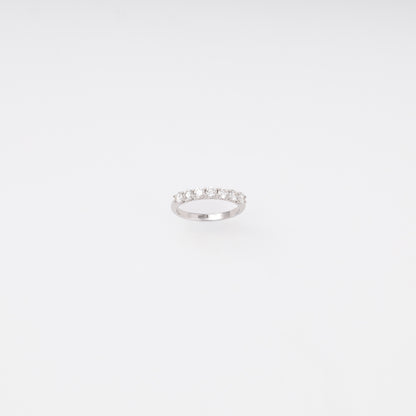 Seven-stone diamond ring 14K white gold front view - Kabluchka jewelry