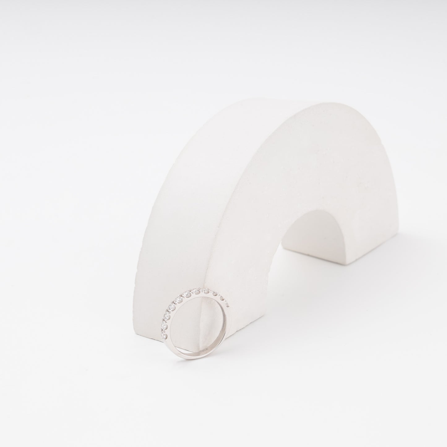 Diamond ring top-down view showing half-band diamond setting - Kabluchka store