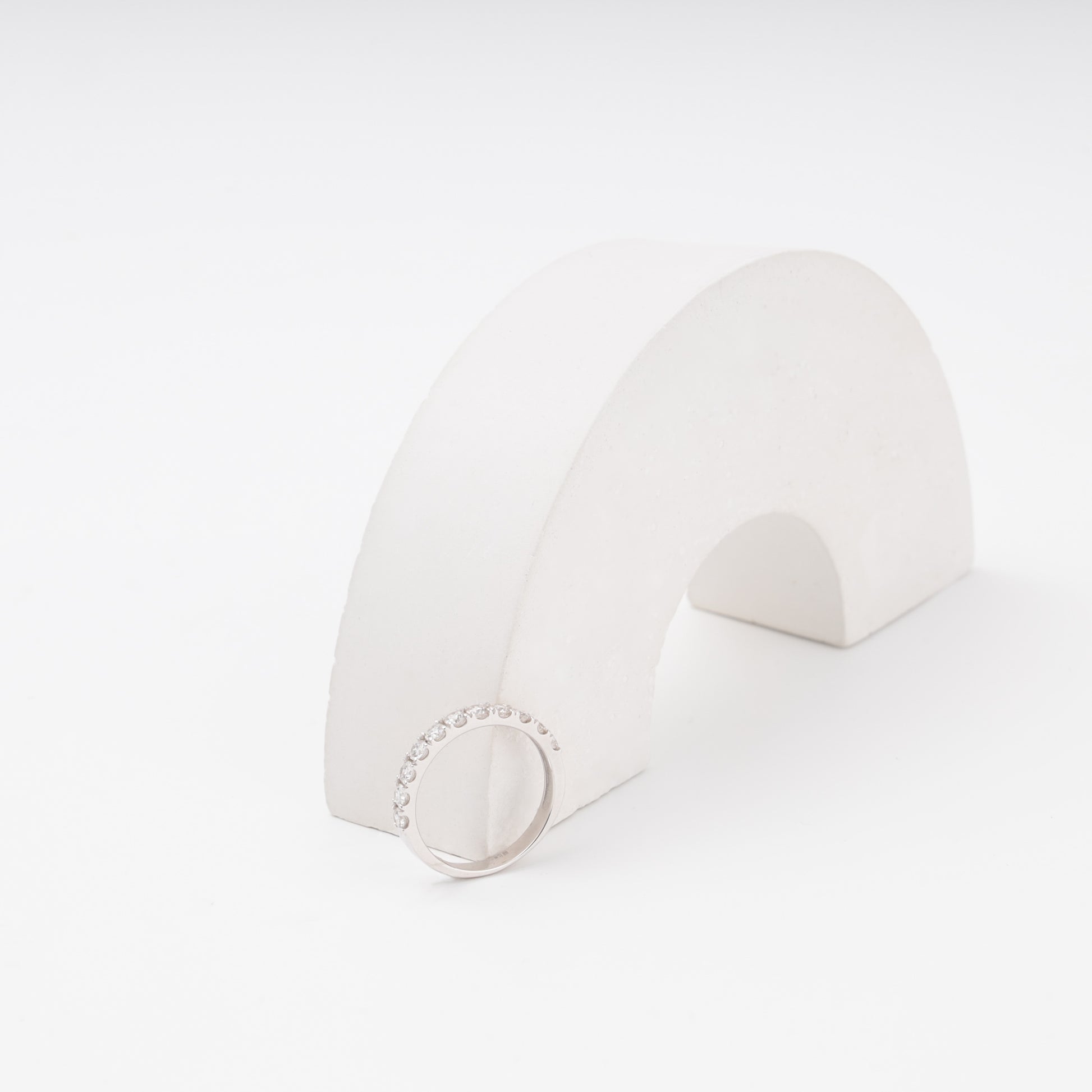 Diamond ring top-down view showing half-band diamond setting - Kabluchka store