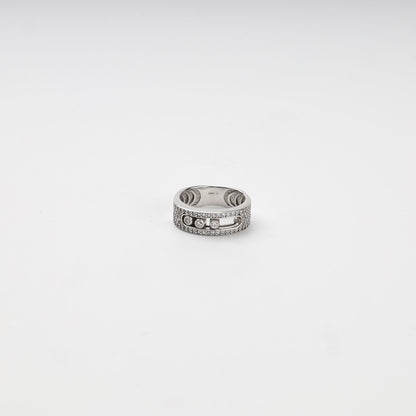 Silver 925 multi-row cubic zirconia ring, product view 3 — Kabluchka