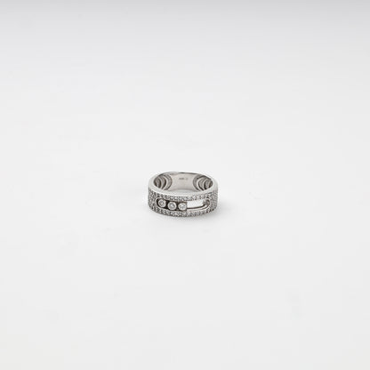 Silver 925 multi-row cubic zirconia ring, product view 4 — Kabluchka