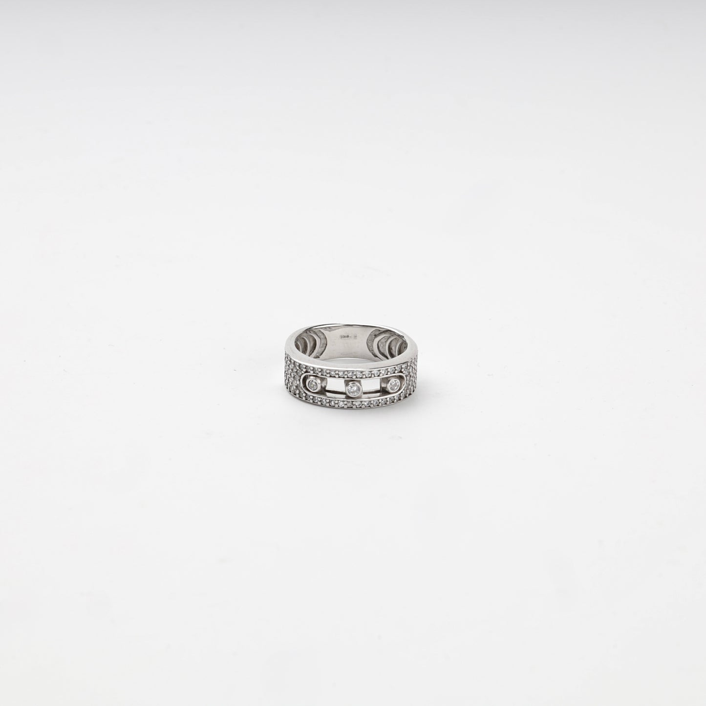 Silver 925 multi-row cubic zirconia ring, product view 1 — Kabluchka