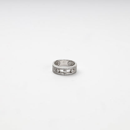 Silver 925 multi-row cubic zirconia ring, product view 1 — Kabluchka