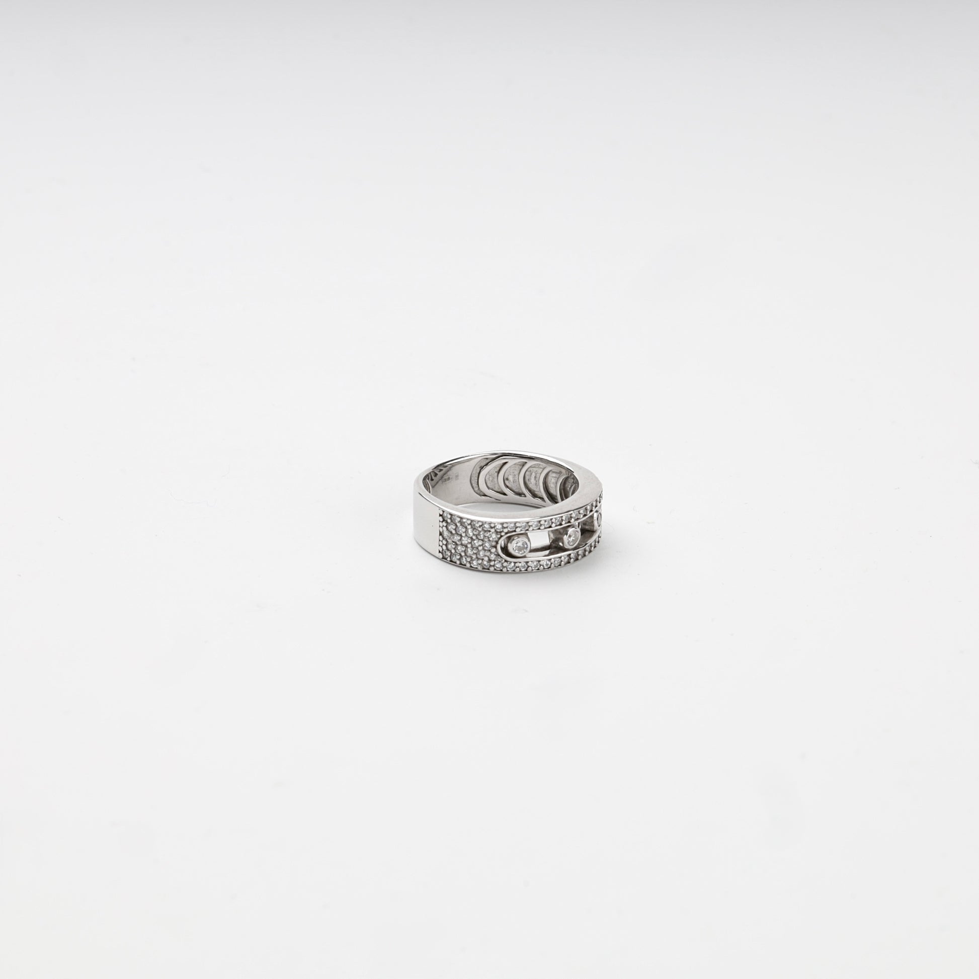 Silver 925 multi-row cubic zirconia ring, product view 5 — Kabluchka