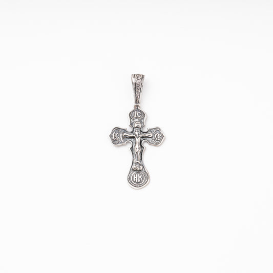 Silver 925 Orthodox Cross Pendant with Crucifix, 3651-ch, Kabluchka