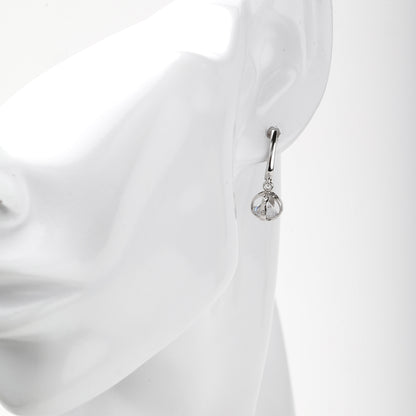Silver 925 cubic zirconia orb drop earrings, product view 1 — Kabluchka