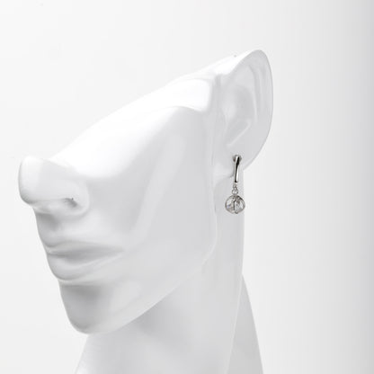 Silver 925 cubic zirconia orb drop earrings, product view 3 — Kabluchka