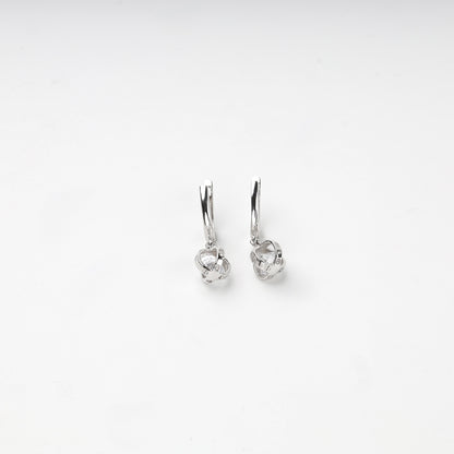 Silver 925 cubic zirconia orb drop earrings, product view 2 — Kabluchka