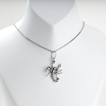 Polished scorpion pendant with dark recessed details