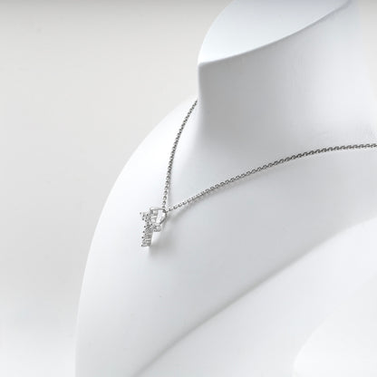 Rhodium-plated Silver 925 cluster zirconia cross pendant, product view 4 — Kabluchka