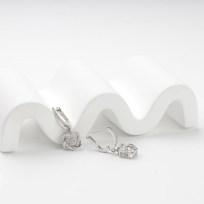 Openwork back and English-lock closure on Silver 925 drop earrings — Kabluchka