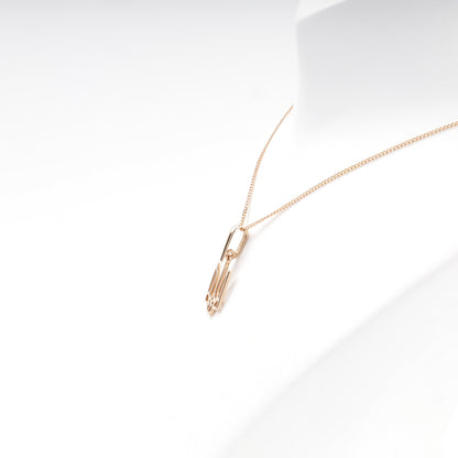 Rose Gold 585 Ukrainian Trident Pendant side view — Kabluchka