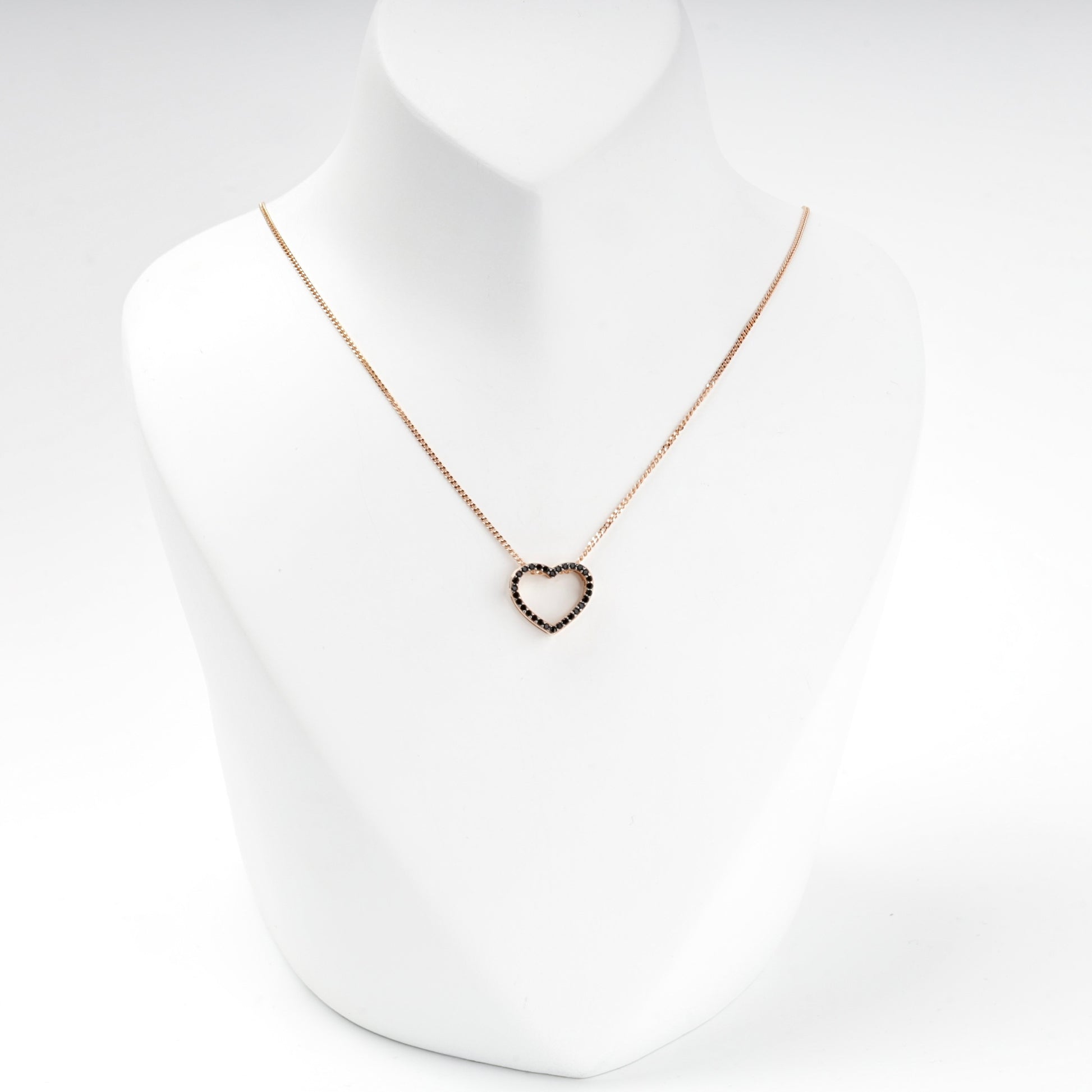 Gold 585 Open Heart Pendant on a chain — Kabluchka