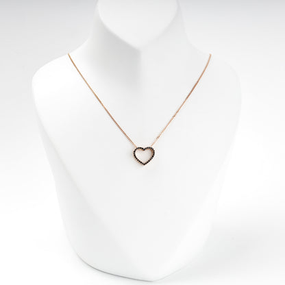 Gold 585 Open Heart Pendant on a chain — Kabluchka