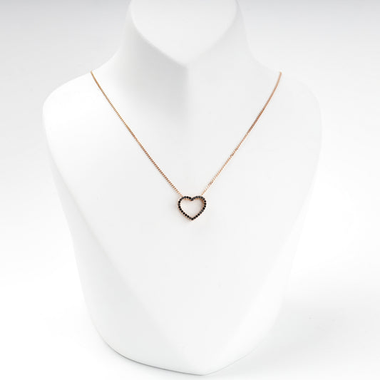 Gold 585 Open Heart Pendant on a chain — Kabluchka