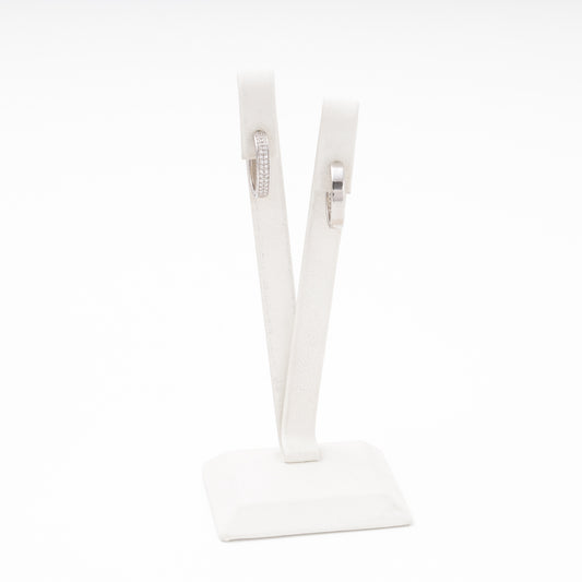 Silver 925 Huggie CZ Double Row on stand, Kabluchka