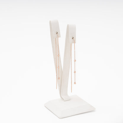 14K rose gold chain drop earrings — Kabluchka