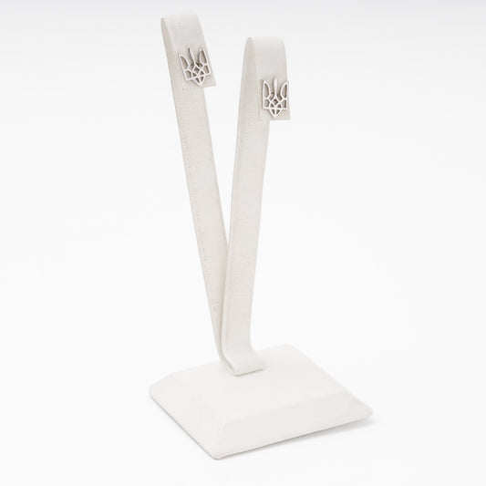 Silver vyshyvanka studs front view, Kabluchka