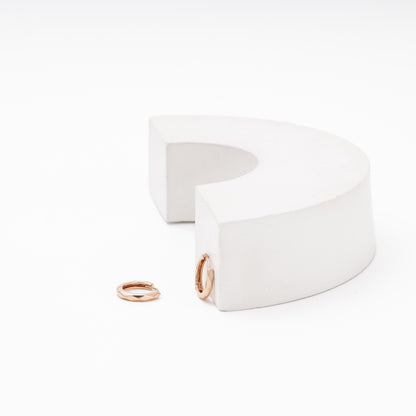 Gold hoop huggie earrings rose gold — Kabluchka